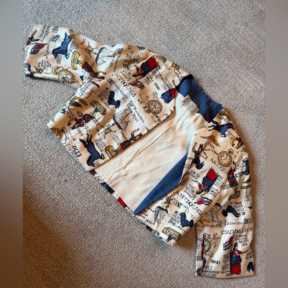 Vintage novelty print dress and jacket - Picture 11 of 15